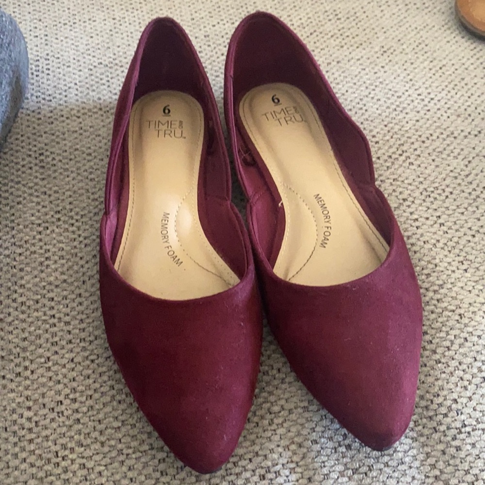 Burgundy flats